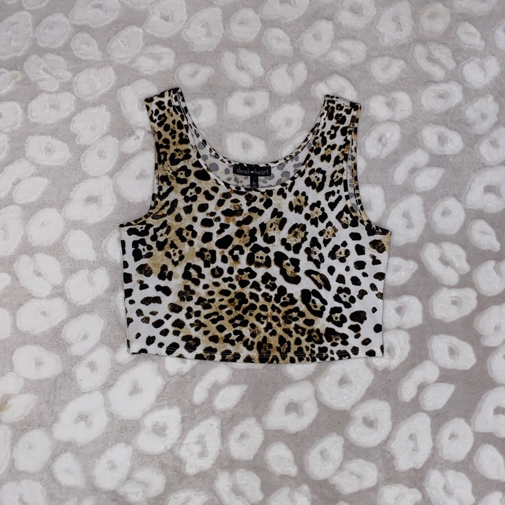 Derek Heart Cheetah Print Crop Top in Size Large